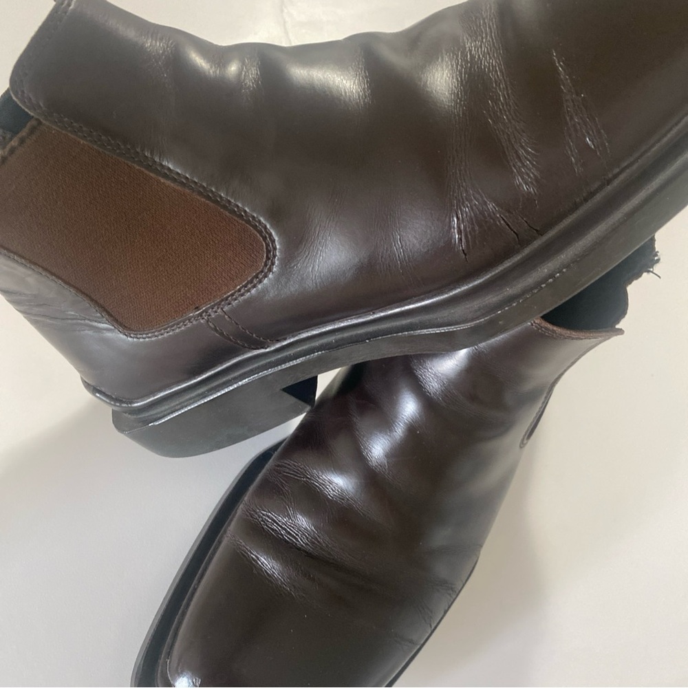 Prada Men Brown Chelsea Leather Ankle Boots Size 7.5  Retail $1190 - Picture 9 of 16